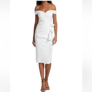 Chiara Boni La Petite Robe Off-the-Shoulder Midi Dress